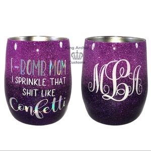 F-Bomb Mom Custom Glitter Tumbler